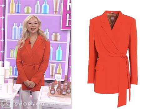 The Today Show March 2024 Faith Xues Orange Tie Waist Blazer Shop Your Tv