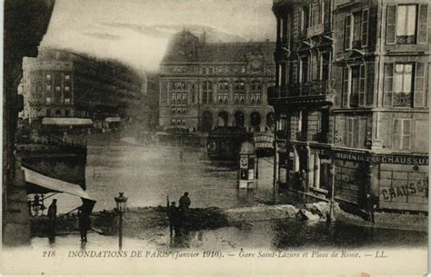 Paris Gare Saint Lazare Et Place De Rome Inondations Paris