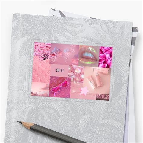 "Pink aesthetic collage" Sticker by lucycatalano1 | Redbubble