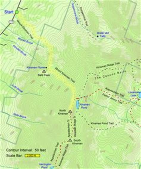 Trail Map Of Hike Route On Belknap Ridge From Gunstock Mountain To