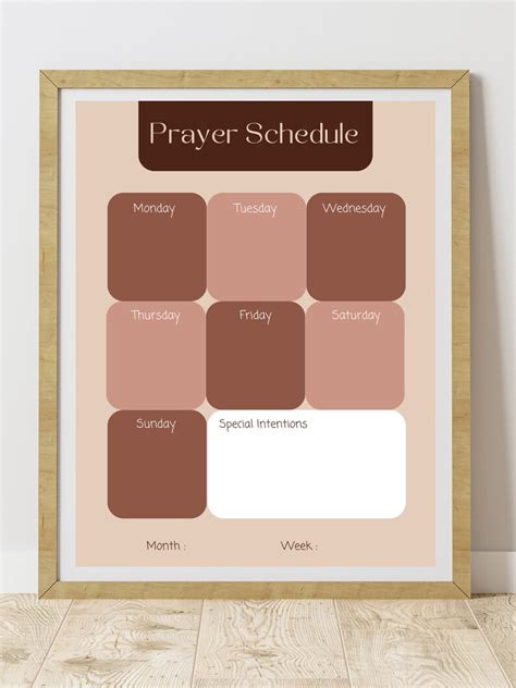 Digital Download Weekly Prayer Schedule Printable 8x10 Editable Prayer Calendar - Etsy