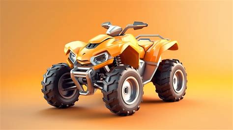 Stand Alone Banner 3d Rendered Atv Standing Against Blank Background