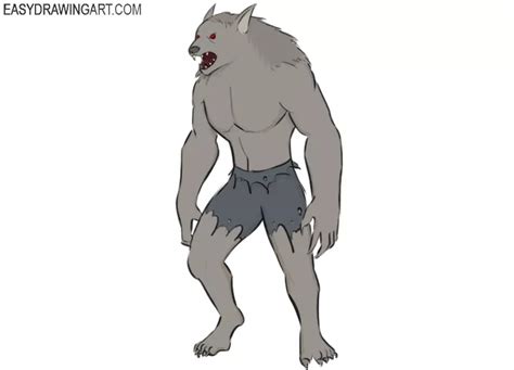 How To Draw A Werewolf Easy Drawing Art