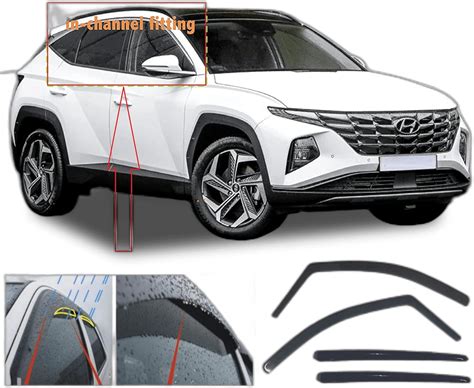 AC WOW 4 X Wind Deflectors For Hyundai Tucson NX 2021 2022 2023 2024