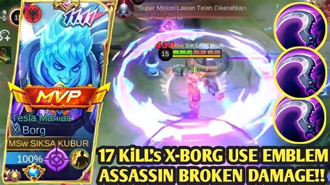 Kill S X Borg Use Emblem Assassin Broken Damage Best Build X Borg