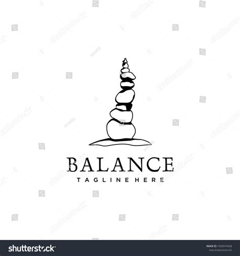 Stone Rock Balancing Logo Design Spa Stock Vector Royalty Free