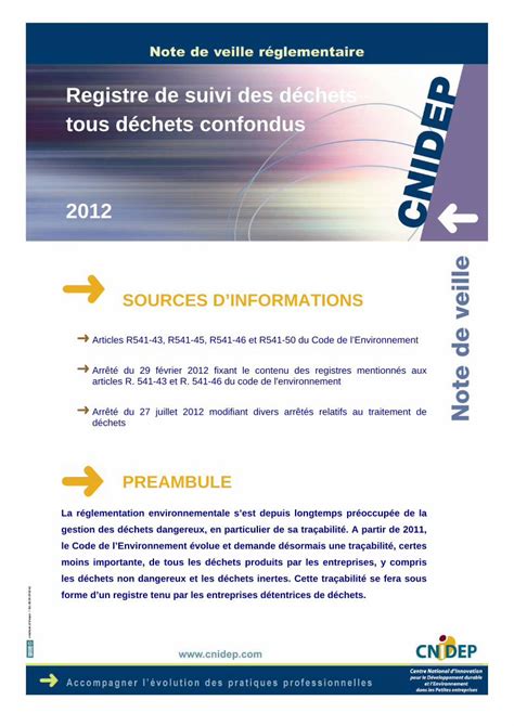 Pdf Registre De Suivi Des D Chets Tous D Chets Confondus Il