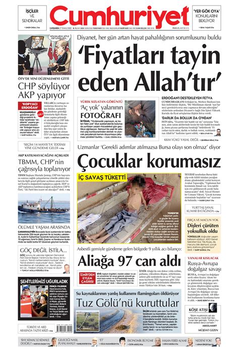 Cumhuriyet Gazetesi Temmuz Ar Amba G N Man Eti