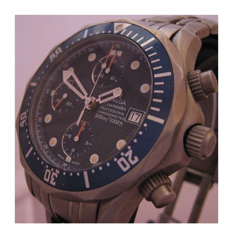 Omega Seamaster Titanium Chronograph Blue Dial Titanium Bracelet