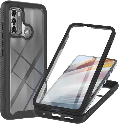 DETUOSI Mica Funda Para Motorola Moto G60 Protector De Pantalla 3 En 1