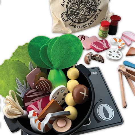 Bitty Bao Wooden Magnetic Hot Pot Toy Set Etsy