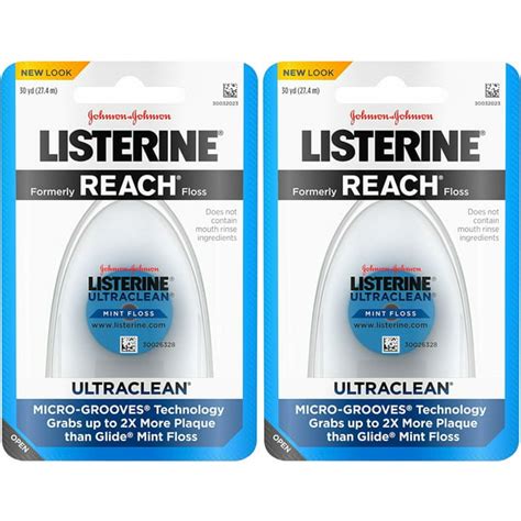 2 Pack Listerine Ultraclean Mint Floss 30 Yards each - Walmart.com ...