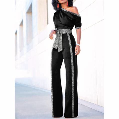 Find Women Silver Jumpsuits Long Jumpsuits Jumpsuits For Women