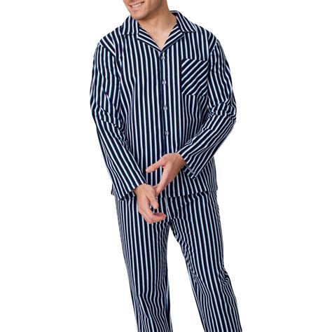 Brilliant Basics Mens Flannelette Pyjama Set Navy And White Size Xl