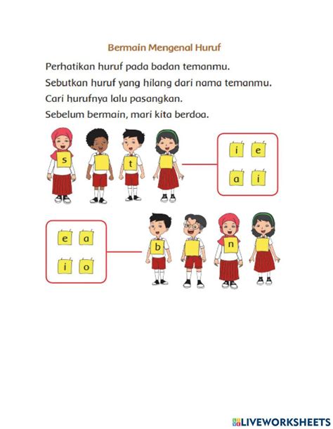 Melengkapi Huruf Exercise Live Worksheets