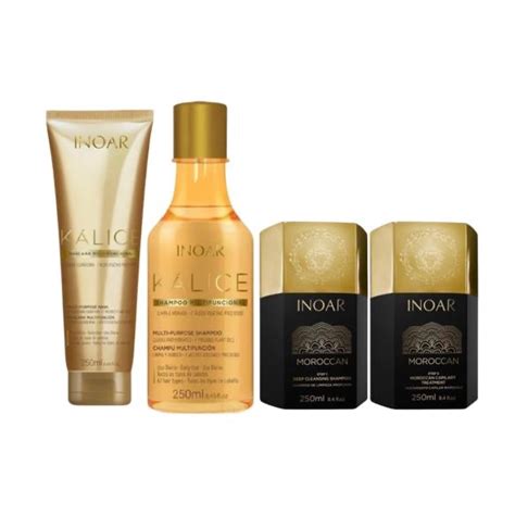 Inoar Moroccan Keratine Set Met Kalice Shampoo Masker Salonmerken