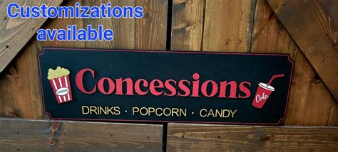 Custom Snack Bar Sign Home Theater Theater Decor Theater Etsy