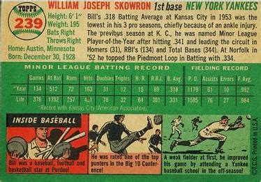 1954 Topps 239 Bill Skowron Trading Card Database