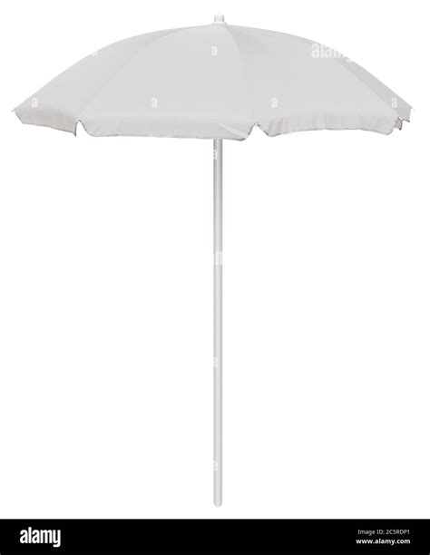 White Beach Umbrella Isolated On White Clipping Path Included Stock
