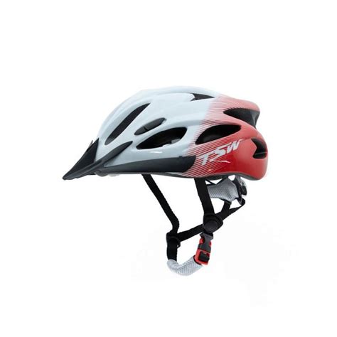 Capacete Ciclismo Mtb Raptor Tsw Branc Cinza Verm Led Tam M