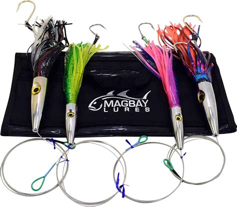 High Speed Wahoo Trolling Lure Set With Bag Cable Rigged