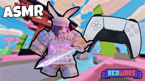 Asmr Gaming 😴 Bunny 🐰 Freiya Kit Pro Gameplay Relaxing Controller Sounds 🎮🎧 Roblox Bedwars