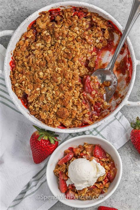 Strawberry Rhubarb Crisp Spend With Pennies Karinokada