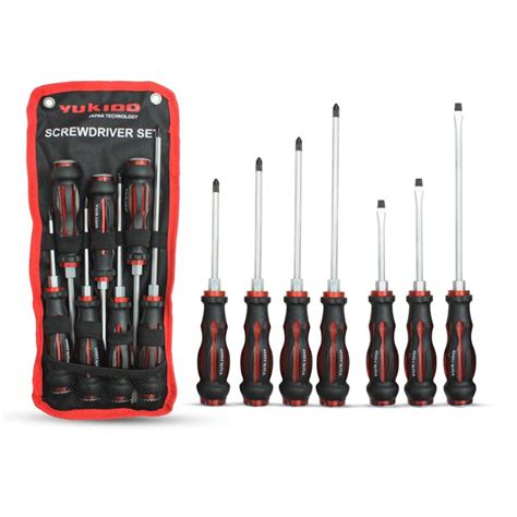 Yukido Obeng Set Pcs Lengkap Gagang Karet Screwdriver Set Obeng