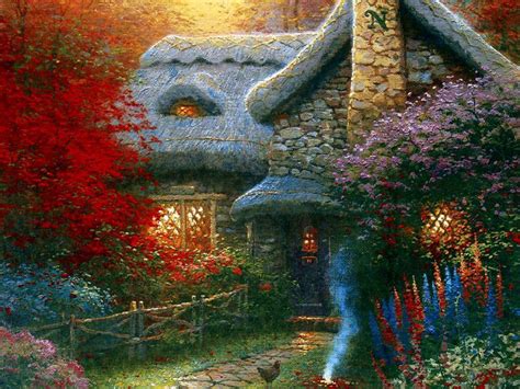 Thomas Kinkade Autumn At Ashley Cottage Wallpaper X Kinkade