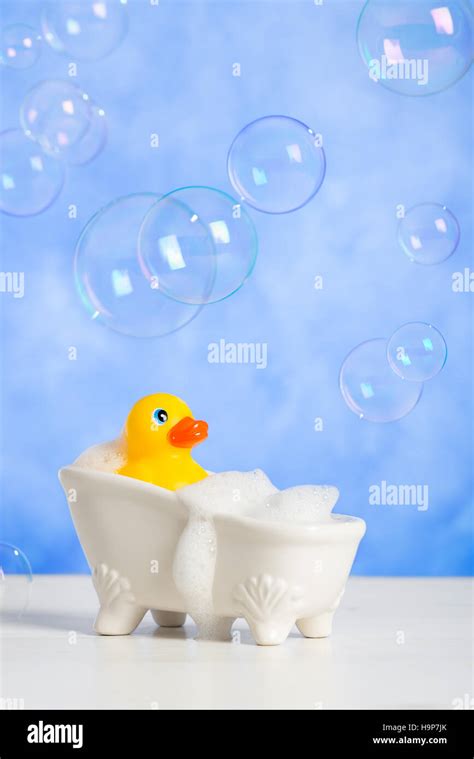 Bathtub With Bubbles And Duck