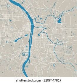 Changsha Map Detailed Map Changsha City Stock Vector (Royalty Free ...