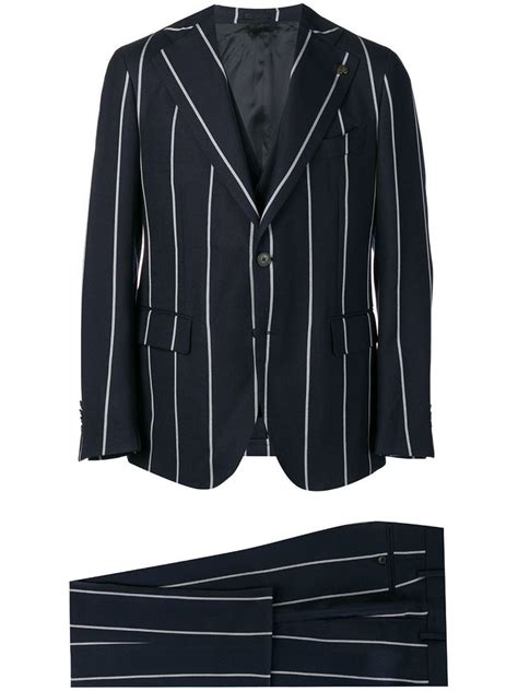 Gabriele Pasini Striped Two Piece Suit Blue