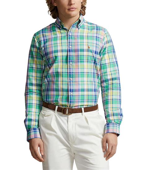 Polo Ralph Lauren Classic Fit Medium Plaid Performance Oxford Long