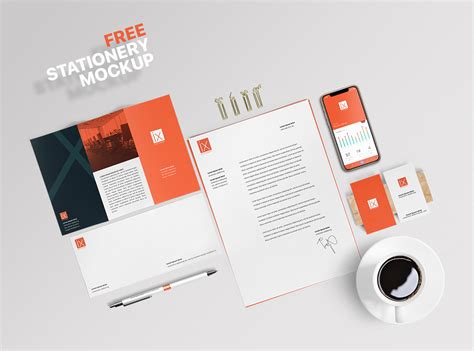 Free Stationery Mockup Free Mockup Psd Pixpine