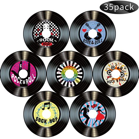 Boao Pieces S Rock And Roll Music Party Decorations Record