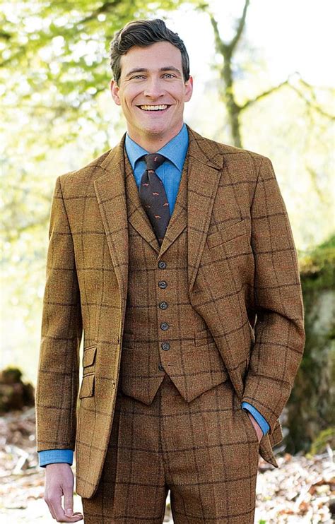 Mens Saxony Tweed Waistcoat Brown House Of Bruar