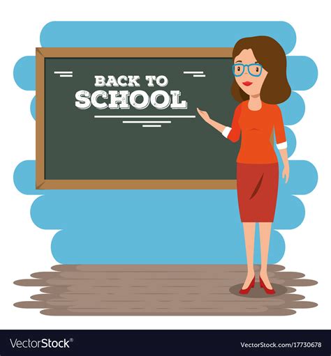 Back To School Teacher Teaching Her Students Vector Image