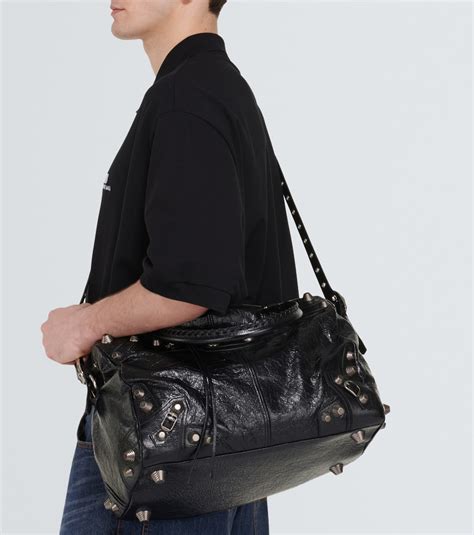 Le Cagole Leather Duffel Bag In Black Balenciaga Mytheresa