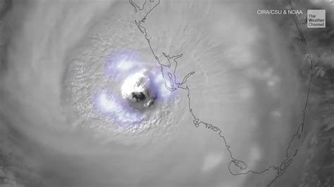 Incredible Amount Of Lightning In The Eyewall Of Hurricane Ian Videos