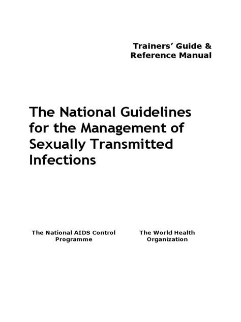 The National Guidelines For The Management Of Sti Pdf Safe Sex