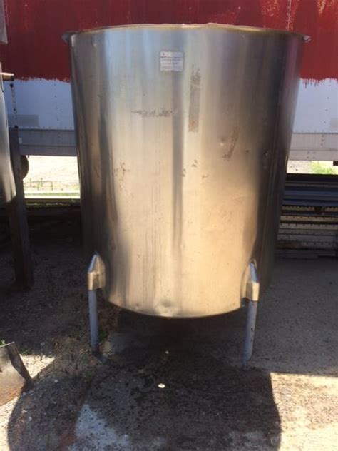 Gallon Stainless Steel Vertical Open Top Mix Tank Non Agitated Tanks