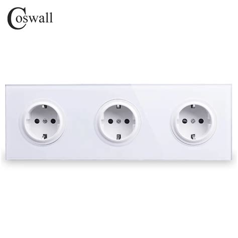 Coswall Kristal Temperli Saf Cam Panel A L Ab Standart Duvar Priz K