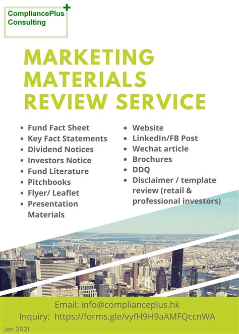 Marketing Materials Review Complianceplus Consulting Limited