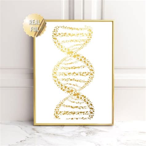 Dna Art Science Art Print Dna Print Real Gold Foil Print Etsy