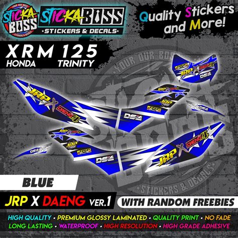 Ready Stock XRM 125 TRINITY CARB DECALS JRP X DAENG VER 1 PREMIUM