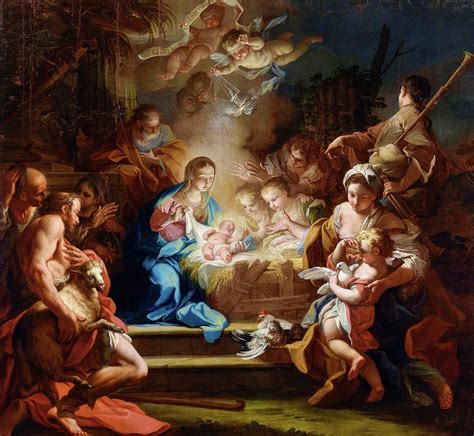 The Adoration Of The Shepherds Painting By Sebastiano Conca