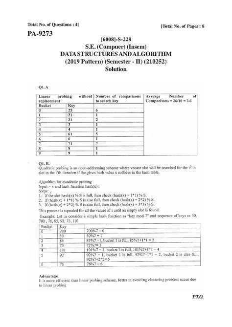 Dsa In Sem Solution Computer Engineering Total No Of Questions 4 6008 S S Compuer