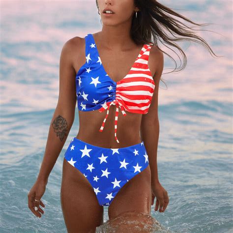 American Flag Bikini Set American Flag Swimsuit Bikini Swimsuits Ebay