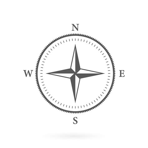 Compass Map Silhouette Icon Rose Wind Navigation Retro Equipment Glyph