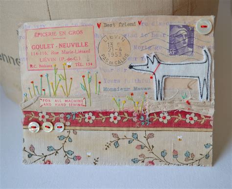 Vintage Envelope Artwork Envelope Art Fabric Cards Paper Collage Art